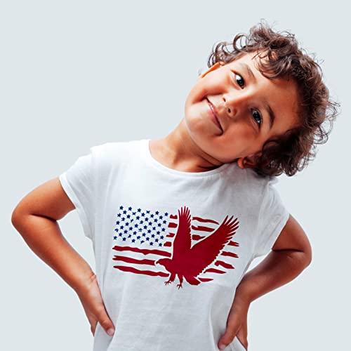 9 Pcs American Flag Stencils, We The People Stencils Deer 1776 Stencils Cow Bear Truck Sunflower Stencils for Painting on Wood Canvas Walls Fabric CODOHI