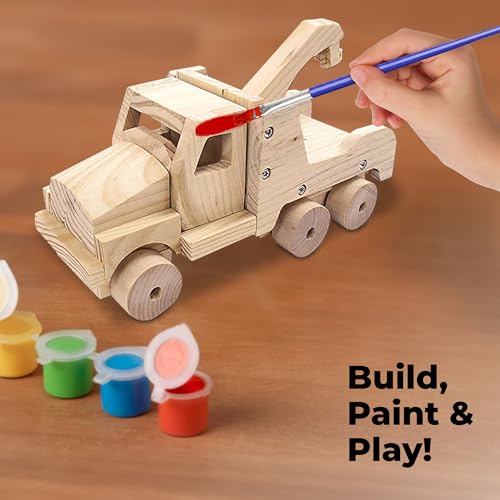 Kraftic Woodworking Building Kit for Kids and Adults, with 3 Educational DIY Carpentry Construction Wood Model Kit Toy Projects for Boys and Girls - Kraftic