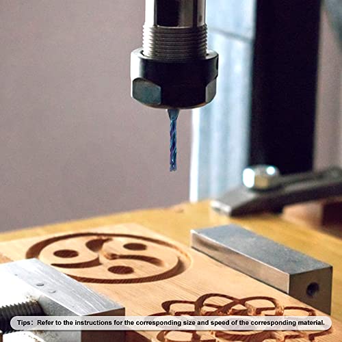 XDENGP 3 Flute Up&Down Cut Compression Spiral Router Bit for CNC, 1/8" Cutting Diameter, 3/4" Cutting Length 1/4" Shank with NACO Coated Carbide End XDENGP