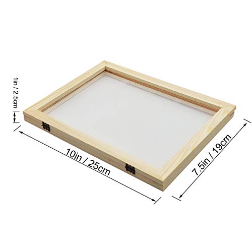 Worown A5 Size Paper Making Screen, Natural Wooden PaperMaking Mould, 7.5 x 10 inch Wooden Paper Making Frame for DIY Paper Craft and Dried Flower Worown