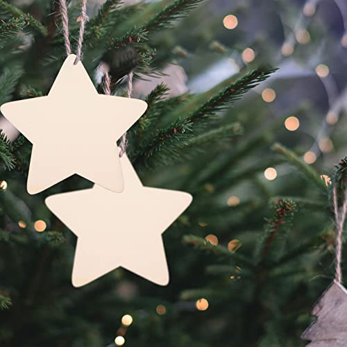 BESPORTBLE 50Pcs Unfinished DIY Wood Chips, Star Shaped DIY Graffiti Slices, Wooden Crafts to Paint BESPORTBLE