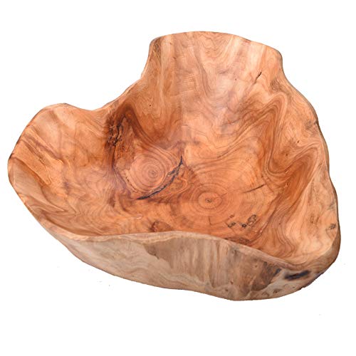 KIDYBELL Wood bowl(12"-14"),Handmade Natural Root Carving Bowl Fruit Salad Bowl Creative Wooden Bowl KIDYBELL