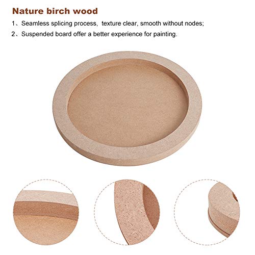 OLYCRAFT 3pcs Wood Canvas Boards Round Wood Painting Boards, Unfinished Wood Paint Pouring Panel Boards for Painting Crafts (5.7", 7.8" & 9.6" OLYCRAFT