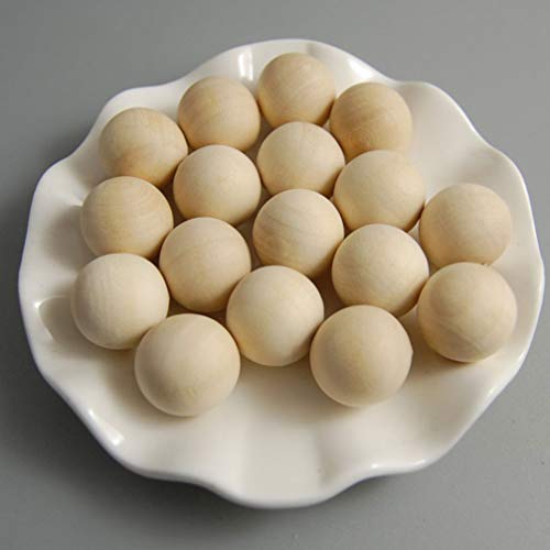 Milisten 200Pcs DIY Wooden Balls 14MM Unfinished Wooden Beads Jewelry Making Accessories Without Hole for DIY Milisten