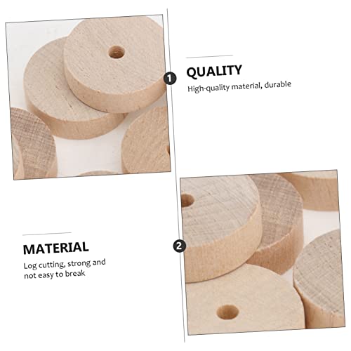 EXCEART 60 Pcs Log Wheel Wood Steering Wheel Toy Model Building Kits Unfinished Wood Wheels 1/4 Dowel Rod Children DIY Toys Dowels Car Accesories EXCEART