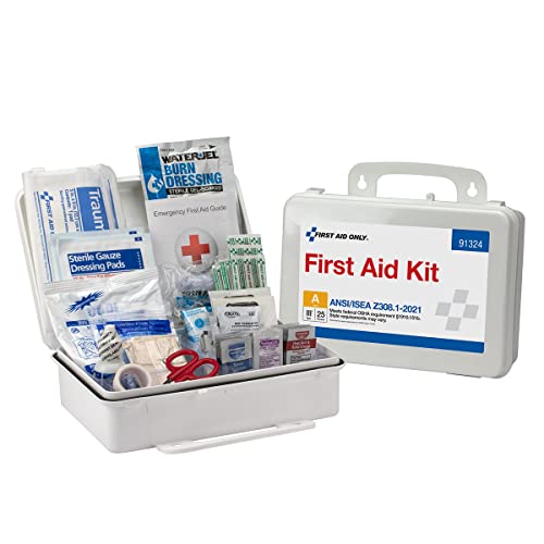 First Aid Only 91324 ANSI A 25-Person Emergency First Aid Kit for Office, Home, and Construction, 94 Pieces First Aid Only