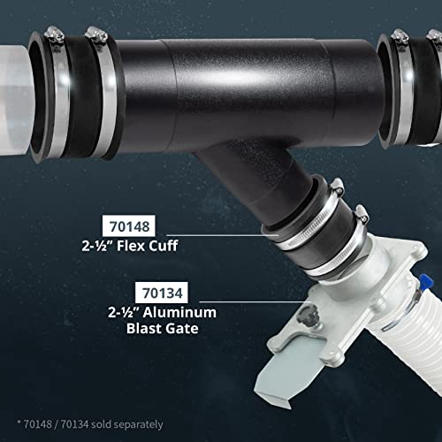 POWERTEC 70190V 4-Inch by 2-1/2-Inch Y-Fitting Dust Collection Hose Connector, 1 PK POWERTEC