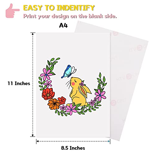 HTVRONT Heat Transfer Paper for Light T Shirts -30 Pack 8.5x11" Printable Heat Transfer Vinyl for Inkjet Printer, Easy to Use,Iron on Transfer Paper HTVRONT