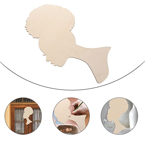 SEWACC Mother's Day Wood Chips Unfinished Wood Chip Wooden Ornaments Unfinished Wood Cutout Mother Gifts African Women Wood Cutout Mom Girl Gift DIY SEWACC