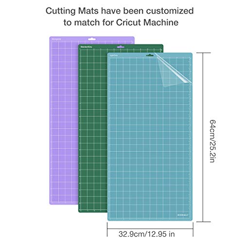 DOOHALO Cutting Mat for Cricut Maker and Cricut Explore Air2/One Smart Cutting Machine Expression 12 X 24 inch 3 Pack Replacement Variety Adhesive DOOHALO