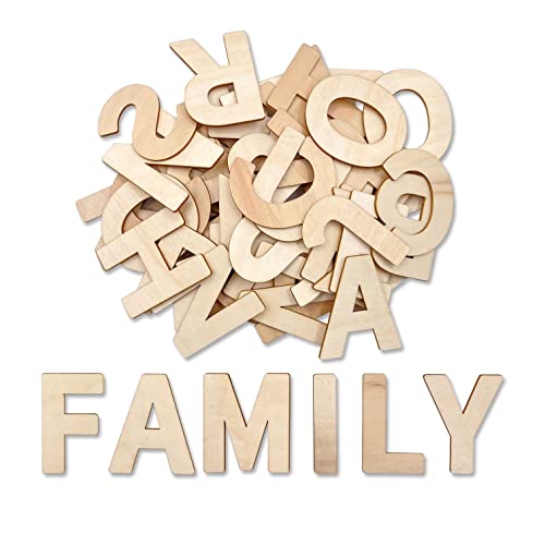 182 Pieces 2-1/2 Inch (2.5") Wooden Letters Craft Wood Letter Unfinished Alphabets with Extras Wall Decor Cregugua