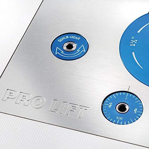 Rockler Pro Router Lift (8-1/4'' x 11-3/4'' Plate) – Kit Includes Aluminum Router Plate, Insert Ring, Set of Hex Keys on Key Chain - Easy to Install ROCKLER