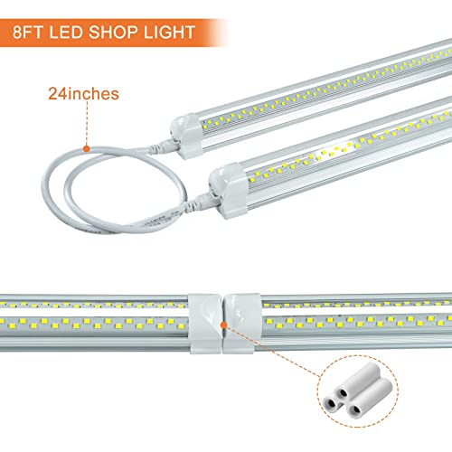 ONLYLUX 8ft LED Shop Light, 8' 100W 6000K (12 Pack), 8 Foot led Shop Lights Fixture for Garage Workshop, T8 LED Tube Lights, High Output, Linkable ONLYLUX