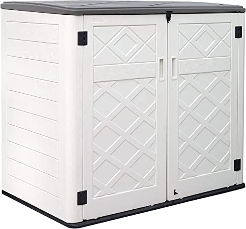 KINYING Larger Outdoor Storage Shed Weather Resistance, Horizontal Storage Box Waterproof for Garden, Patios, Backyards, 48 Cu.ft Capacity for Bike, KINYING