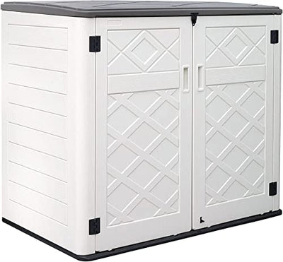 KINYING Larger Outdoor Storage Shed Weather Resistance, Horizontal Storage Box Waterproof for Garden, Patios, Backyards, 48 Cu.ft Capacity for Bike,