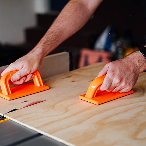 DCT Wood Cutting Push Up Stick Block 2-Pack Set – Angle Handle Foam Pad Holder Blocks for Cutting on Jointer, Table Saw Deadwood Crafted Tools