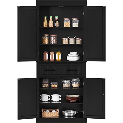 Yaheetech 72" Kitchen Buffet Cabinet Sideboard, Utility Storage Cabinet with Doors, Drawer and Adjustable Shelves, Freestanding Pantry Cupboard for Yaheetech