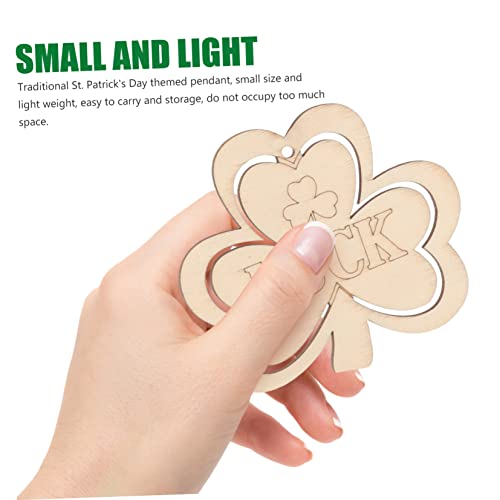 Anneome 30pcs Small Pendant Wooden Shamrock Cutouts Shamrock Decorations Unfinished Wooden Cutouts DIY Shamrocks Cutouts Wood Crafts Shamrock Prop Anneome