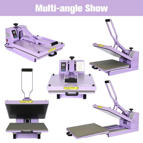 PlanetFlame Heat Press 15x15 inch Industrial Quality Sublimation Heat Press, Slide Out Heat Transfer Machine for T-Shirt, Purple PlanetFlame