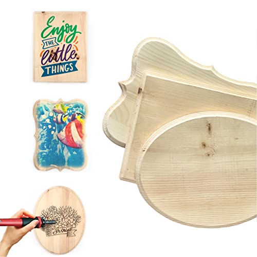 ArtSkills Wood Plaques for Crafts, Unfinished Assorted Wooden Shapes for Wood Burning, Staining, Painting, Create Custom Wooden Signs, 9" x 12", 3ct ArtSkills