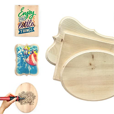 ArtSkills Wood Plaques for Crafts, Unfinished Assorted Wooden Shapes for Wood Burning, Staining, Painting, Create Custom Wooden Signs, 9" x 12", 3ct