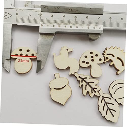 DECHOUS 50pcs Pieces Unfinished Wooden Slices Accessories Unfinished Wooden Animal Figures Hanging Decor Blank Wooden Slices Hanging Ornaments Wooden DECHOUS