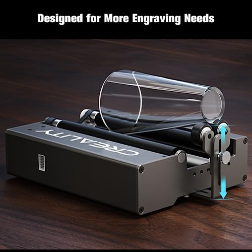 Laser Rotary Roller, Creality 360° Laser Engraver Y-axis Rotary Module for Engraving Curved Surface Objects, Diameter 5mm to 120mm Cylindrical & Creality