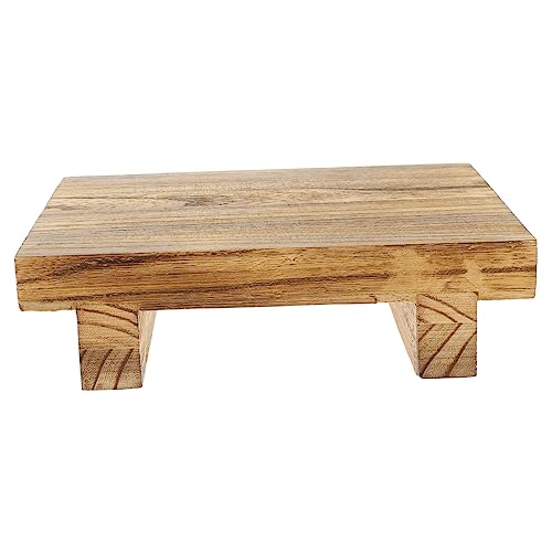 Operitacx Wooden Table Bracket Small Wood Step Succulent Plant Stand Black Tray Decor Small Plant Stand Wooden Flower Pot Planters for Indoor Plants Operitacx