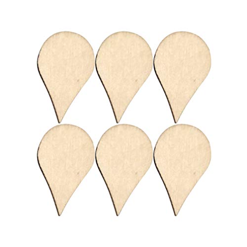 ARTIBETTER Wedding Decor 100 Pcs 30x18mm Wooden Slices Blank Unfinished Wood Teardrop Shaped Wooden Crafts Wood Cutout Ornament for DIY Art Craft ARTIBETTER