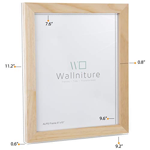 Wallniture Alps DIY Wall Decor 8x10 Craft Picture Frames Table Top Display or Wall Mount, Set of 6 Natural Finish Wallniture