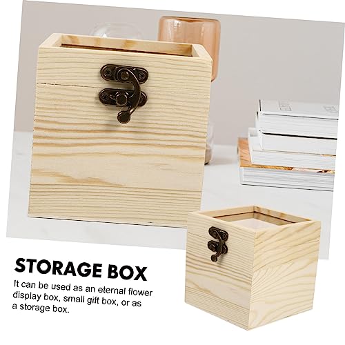 ABOOFAN 3 Pcs Wooden Box with Glass Lid Jewelry Gift Boxes for Earrings Jewelry Container Plain Gift Boxes Earring Display Holder Glass Jewelry ABOOFAN