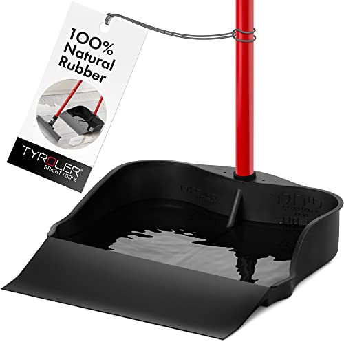 Tyroler Multi-Purpose Extra Large 100% Rubber Dustpan for Dry & Wet Floor Cleaning Indoor and Outdoor | New 105cm Long Aluminum Anti-Rust Handle | Tyroler Bright Tools