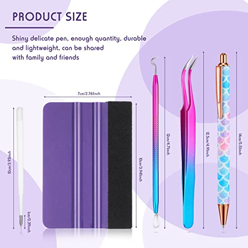 4 Pcs Pin Pen Weeding Tool, Craft Vinyl Weeding Tool Kit, Includes Air Release Pen, Vinyl Squeegee Vinyl Tweezers Weeders Adhesive Film HTV Vinyl for Laumoi