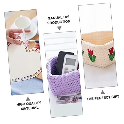 EXCEART 12 PCS Love Wood Chips Wood Crochet Basket Base DIY Wood Knitting Base Wooden Crochet Hooks Wood Purse Crocheting Supplies Bag Bottom Crochet EXCEART