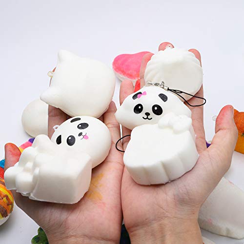 WATINC Random 30 Pcs DIY Squeeze Toys Cream Scented Kawaii Simulation Lovely Toy Medium Mini Soft Food Squeeze Bread Toys Keychains, Phone Straps, WATINC