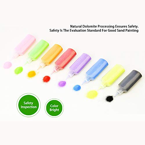 12 PCS Art Sand,1.25oz Bottles DIY Arts and Crafts Kit,Scenic Sand for Kids' Arts & Crafts,Terrarium Sand Play DIY Drawing Sandbox Wedding Sand for Panxxsen