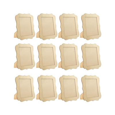 12-Pack Wooden Picture Frames for 6x8 Photos Quatrefoil Shaped Frames Unfinished Wood Photos Frames for DIY Crafts