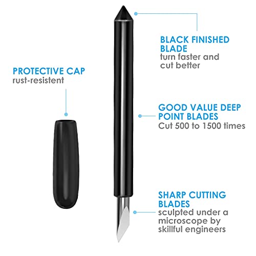 Deep Cut Housing +5 Pcs Deep-Point Blade, AUNKZL Replacement Deep Cut Blade Suitable for Explore Air One/Air/Air 2/ Air 3 / Maker/Maker 3 Cut AUNKZL