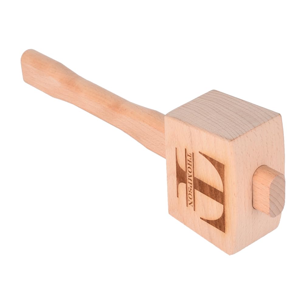 Personalized Wood Mallet, 9.5” Manual Ice Hammer Mallet, Custom Engraved Beech Solid Carpenter Wood Hammer Woodworking Hand Tool BULIHAN