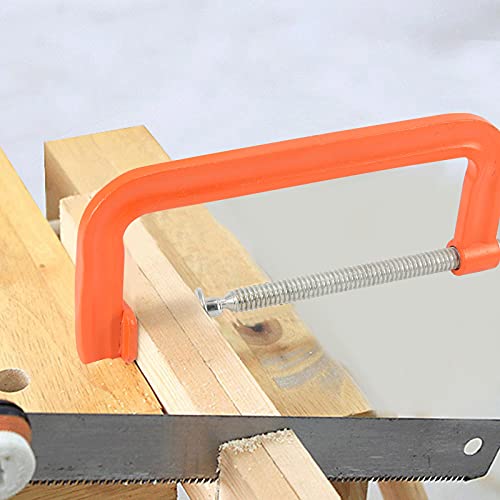 MAHIONG 2 PCS 8 Inch C Clamp Set, Orange Heavy Duty Malleable Iron G-Clamp with 8 Inch Jaw Opening, Throat Depth 3-3/8 Inch, C Clamps for MAHIONG