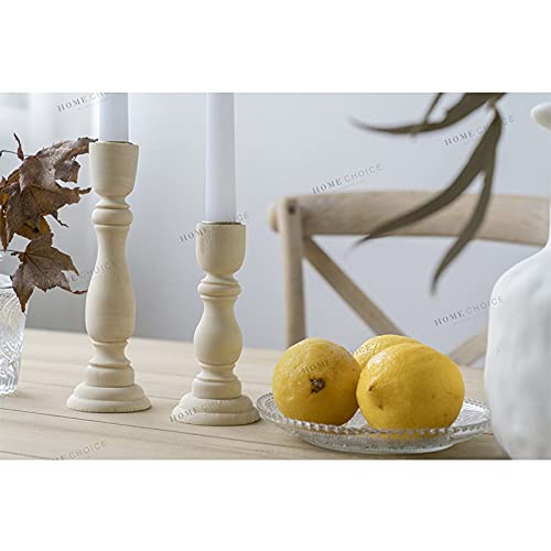Wooden Candle Holders Set of 3,Unfinished Wood Candlesticks Holders for Taper Candle,Table Centerpieces for Rustic Wedding Party Birthday Home SPETYORT