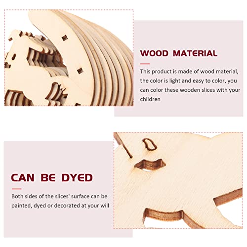Wood Horseshoe Cutouts 48pcs Wood Discs Slices Horseshoe Shape Unfinished Wooden Cutouts for Christmas Craft DIY Home Decoration Wood Horseshoe EXCEART