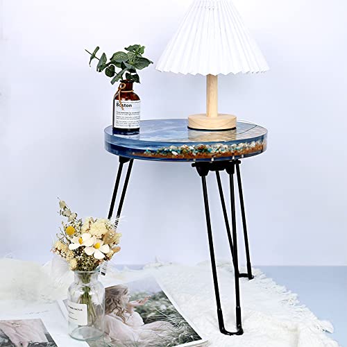 Fuerlun Large Resin Molds, 14 Inch Round Silicone Molds with 3 Pcs Hairpin Legs, Epoxy Resin Casting Molds for Table, Round Stool, Big Tray, Clock, Fuerlun