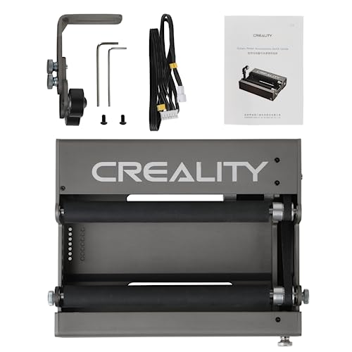 Laser Rotary Roller, Creality 360° Laser Engraver Y-axis Rotary Module for Engraving Curved Surface Objects, Diameter 5mm to 120mm Cylindrical & Creality