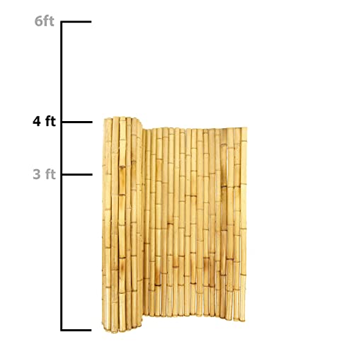 Backyard X-Scapes Natural Bamboo Fencing Decorative Rolled Fence Panel 1 in D x 4 ft H x 8 ft L Backyard X-Scapes