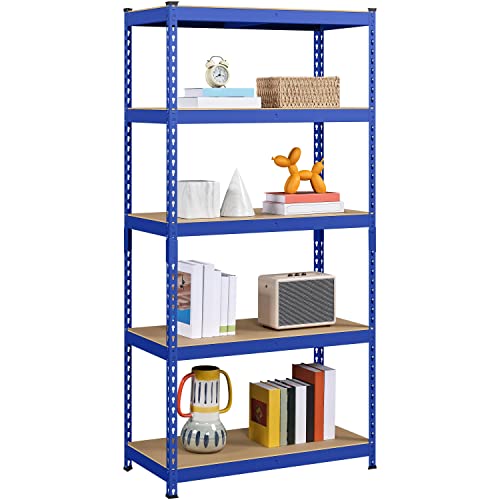 Topeakmart 5-Tier Utility Shelves, Metal Storage Shelves Garage Shelving Unit Adjustable Garage Storage Shelves Storage Racks Heavy Duty Shed Topeakmart
