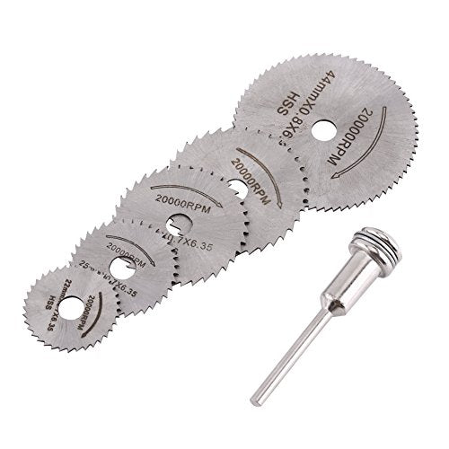 Pack of 5 Pcs Mini HSS Circular Saw Blade Cutting Blade Set with Extension Rod for Metal Cutter Power Or Wood Cutting Hilitand
