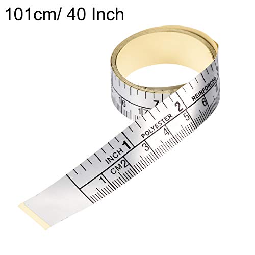 uxcell Self-Adhesive Measuring Tape with Fractions 40 Inches 100cm Workbench Ruler, Peel and Stick Measure Tape for Woodworking, Saw, Drafting Table uxcell