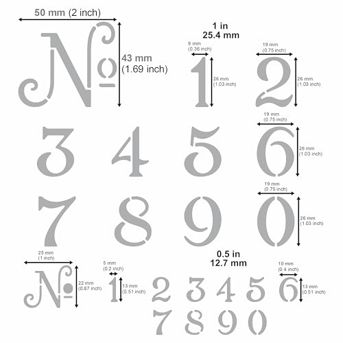 Aleks Melnyk No.452 Metal Stencil, Small Number Stencil, Size 1in and 0.5in, Old World Number, Template for Wood Burning, Pyrography Engraving, Aleks Melnyk