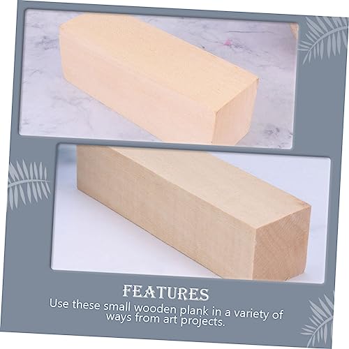 VILLCASE 10 Pcs Carved Wooden Strips Wood Decor Wooden Building Blocks Wood Carving Blocks Wood Blank Blocks Basswood Carving kit Unfinished Craft VILLCASE
